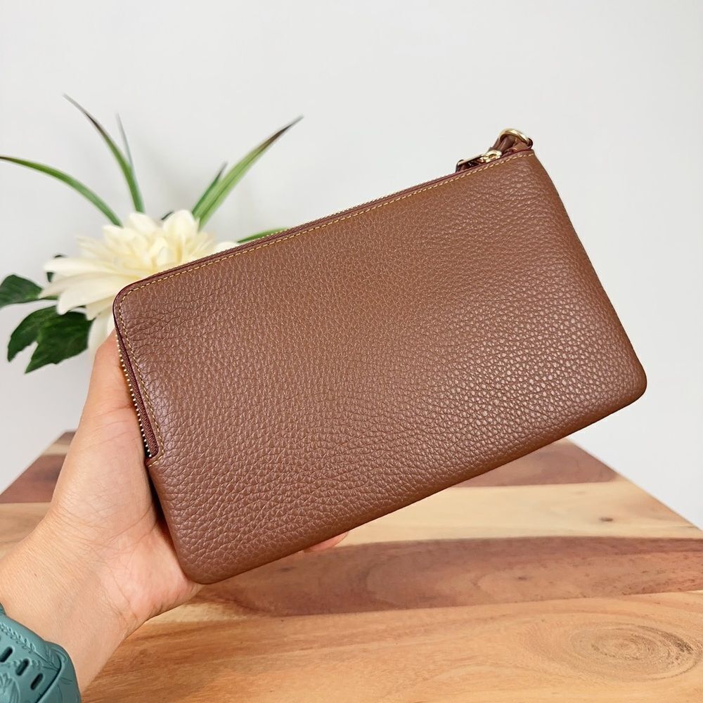 NWT Coach Double Zip Wallet In Signature Canvas With Floral Print‎ - Picture 3 of 8
